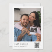 Abenteuerberg Foto QR Code Baby Shower Einladung (Rückseite)