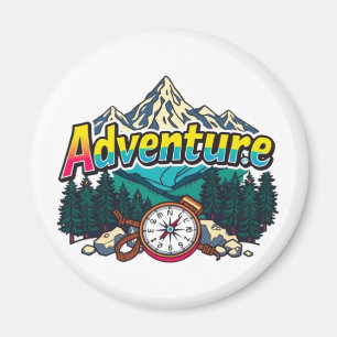 Abenteuerberg – Outdoor-Wander-Naturdesign  Magnet