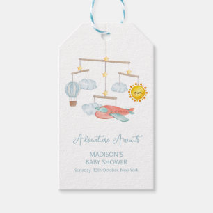 Abenteuerflugzeug Heißluftballon Baby Shower Geschenkanhänger