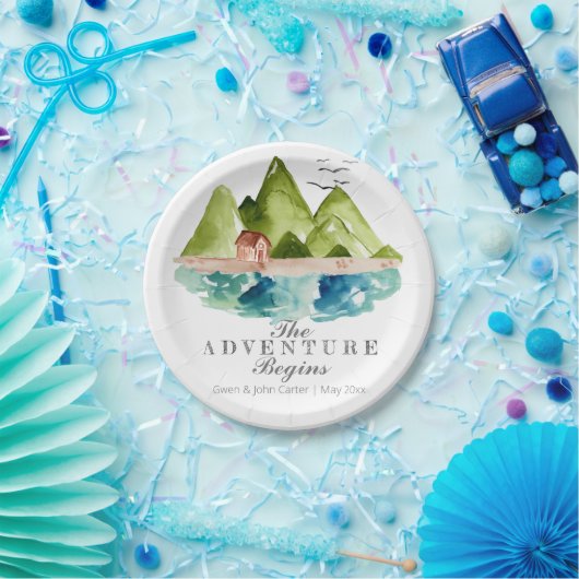 Abenteuerhochzeitsgebirgspapier-Teller Pappteller (Party)