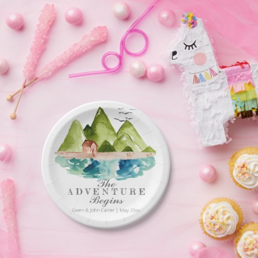 Abenteuerhochzeitsgebirgspapier-Teller Pappteller (Party)