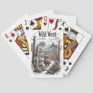 Abenteuerillustration aus dem Wilden Westen Spielkarten