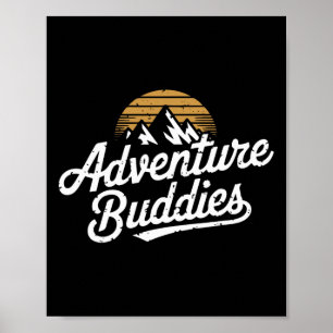 Abenteuerknospen Bergwanderer Wandern Lustig Paar Poster