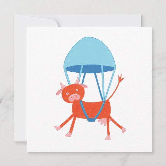 Abenteuerliche Kuh Feiertagskarte (Vorderseite)