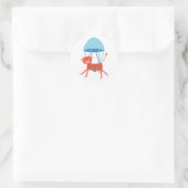Abenteuerliche Kuh Runder Aufkleber (Tasche)