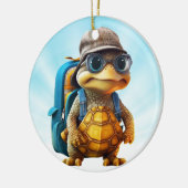 Abenteuerliche Niedliche kleine Schildkröte mit Ru Keramik Ornament (Links)