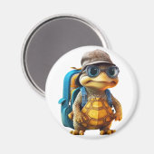 Abenteuerliche Niedliche kleine Schildkröte mit Ru Magnet (Vorderseite/Rückseite)