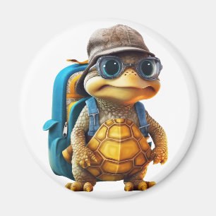 Abenteuerliche Niedliche kleine Schildkröte mit Ru Magnet