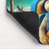 Abenteuerliche Niedliche kleine Schildkröte mit Ru Mousepad (Ecke)