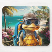 Abenteuerliche Niedliche kleine Schildkröte mit Ru Mousepad (Vorne)