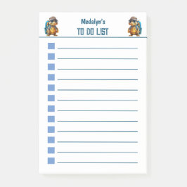 Abenteuerliche Niedliche kleine Schildkröte mit Ru Post-it Klebezettel