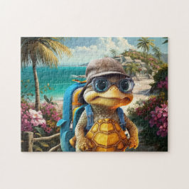 Abenteuerliche Niedliche kleine Schildkröte mit Ru Puzzle