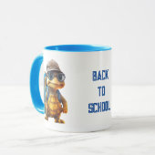 Abenteuerliche Niedliche kleine Schildkröte mit Ru Tasse (Vorderseite Links)