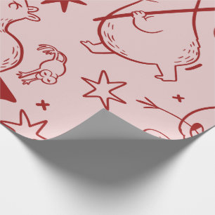 Abenteuerliches Cartoon Capybaras Wrapping Paper Geschenkpapier