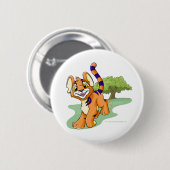 Abenteuerliches orange Kougra auf Geheimnis-Insel Button (Vorne & Hinten)