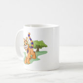 Abenteuerliches orange Kougra auf Geheimnis-Insel Kaffeetasse (Vorderseite Links)