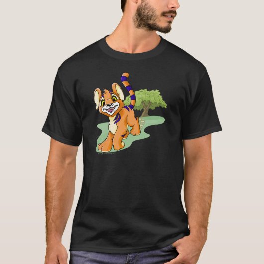Abenteuerliches orange Kougra auf Geheimnis-Insel T-Shirt (Vorderseite)