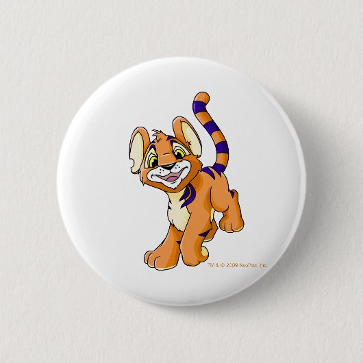 Abenteuerliches orange Kougra Button (Vorderseite)