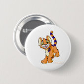 Abenteuerliches orange Kougra Button (Vorne & Hinten)
