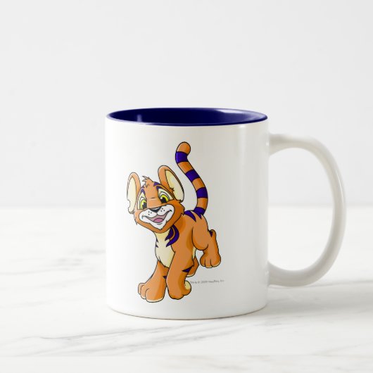 Abenteuerliches orange Kougra Zweifarbige Tasse (Rechts)