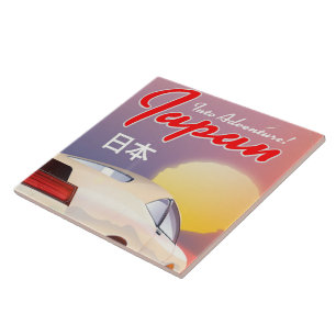 Abenteuerlust! Japan 80er Jahre Vintage-Reiseposte Fliese
