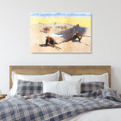 Abenteuerlustige Cowboys kämpfen für das Wasserloc Leinwanddruck (Insitu (Schlafzimmer))