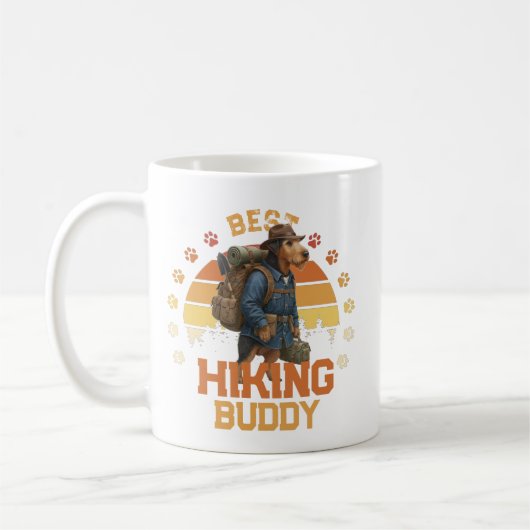 Abenteuerlustiger Airedale-Wanderer-Wildnisforsche Kaffeetasse (Links)
