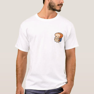 Abenteuerlustiger Cartoon-Brotlaib-Charakter T-Shirt