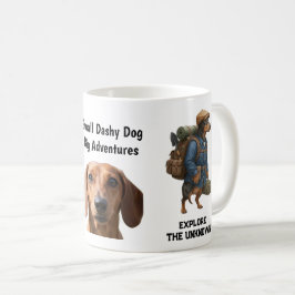 Abenteuerlustiger Dachshund-Wanderer Zuhause ist, Kaffeetasse