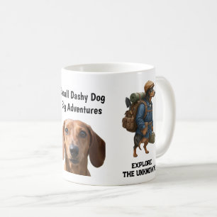 Abenteuerlustiger Dachshund-Wanderer Zuhause ist, Kaffeetasse