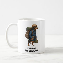 Abenteuerlustiger Dachshund-Wanderer Zuhause ist, Kaffeetasse