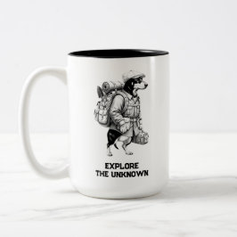 Abenteuerlustiger Dachshund-Wanderer Zuhause ist, Zweifarbige Tasse