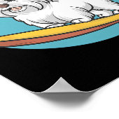 Abenteuerlustiger maltesischer Hund surft lustige Poster (Ecke)