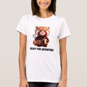 Abenteuerlustiger süßer Roter Panda Forscher T-Shirt