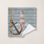 Abenteuerlustiges Blue and White Beach House Badhandtuch Set (Waschlappen)