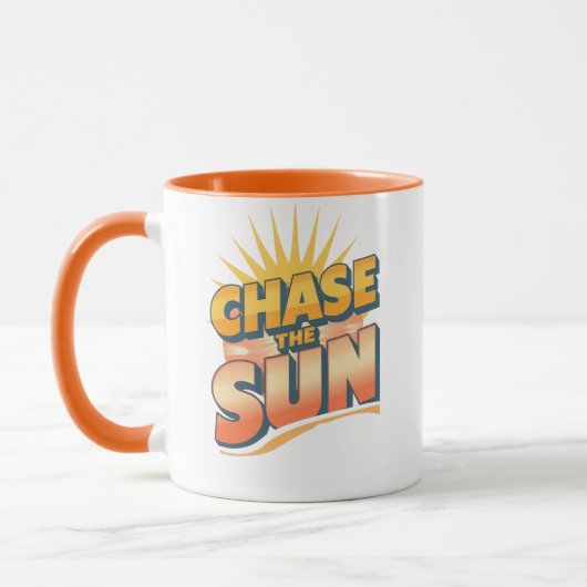 Abenteuerlustiges Reise- und Sonnenschein-Motto Tasse (Links)
