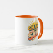 Abenteuerlustiges Reise- und Sonnenschein-Motto Tasse (VorderseiteRechts)