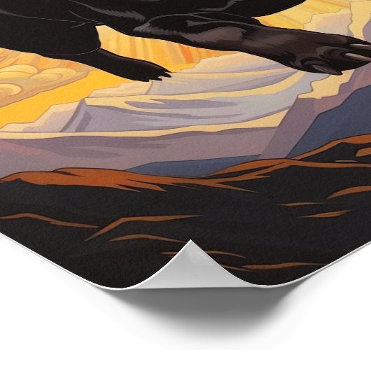 Abenteuerreise mit einem goldenen Herz - schwarz f Poster (Ecke)