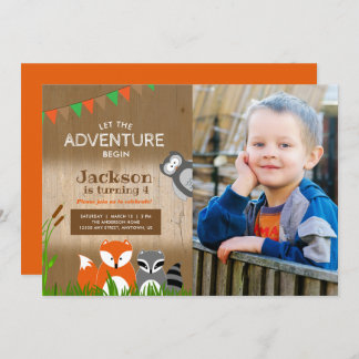 Abenteuertiere aus Holz | Foto Birthday Party Einladung