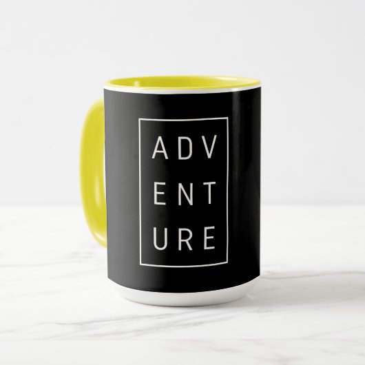 Abenteuertypografie Tasse (Vorderseite Links)