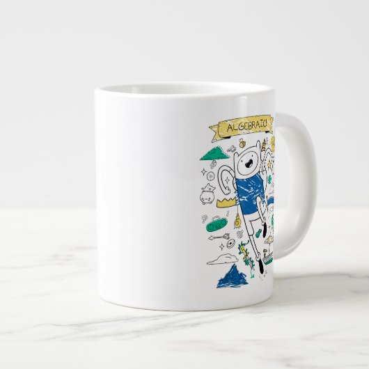 Abenteuerzeit | "Algebraic" Finn Sketch Jumbo-Tasse (Vorderseite Rechts)