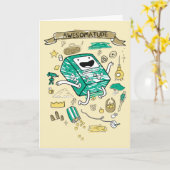 Abenteuerzeit | "Awesomatude" BMO Sketch Karte (Gelbe Blume)