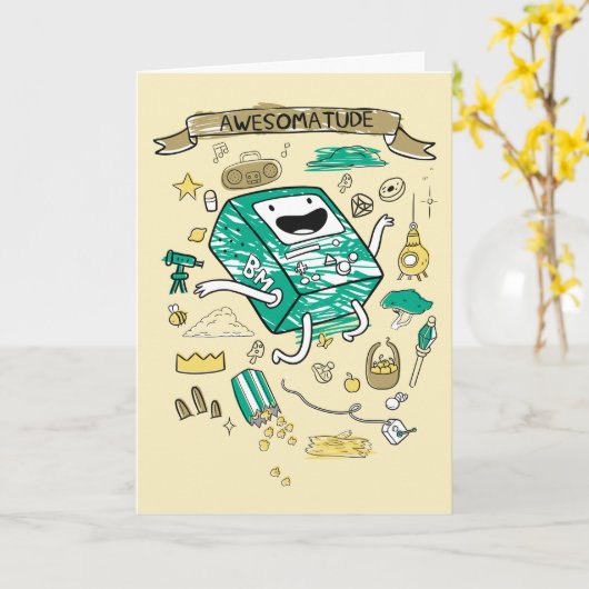 Abenteuerzeit | "Awesomatude" BMO Sketch Karte (Gelbe Blume)