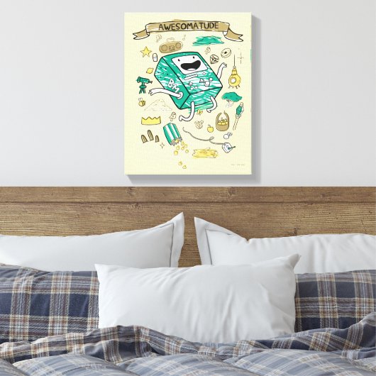 Abenteuerzeit | "Awesomatude" BMO Sketch Leinwanddruck (Insitu (Schlafzimmer))