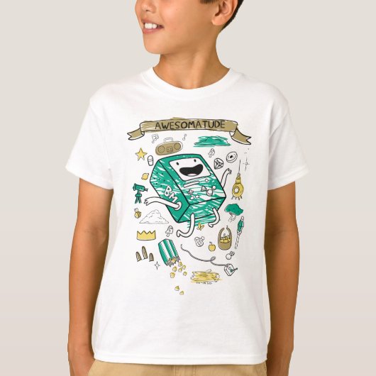 Abenteuerzeit | "Awesomatude" BMO Sketch T-Shirt (Vorderseite)