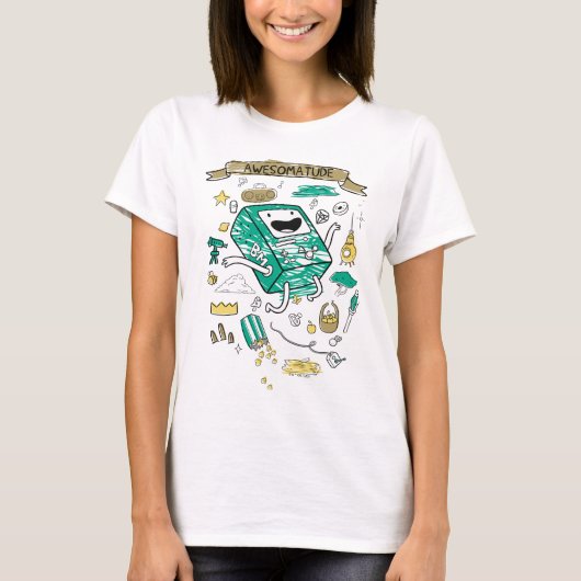 Abenteuerzeit | "Awesomatude" BMO Sketch T-Shirt (Vorderseite)