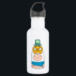 Abenteuerzeit | BMO, Jake & Finn Edelstahlflasche<br><div class="desc">Karo diese niedliche BMO-Grafik oben auf Jake auf Finn!</div>