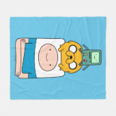 Abenteuerzeit | BMO, Jake & Finn Fleecedecke (Vorderseite (Horizontal))
