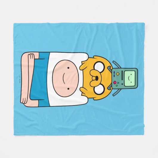 Abenteuerzeit | BMO, Jake & Finn Fleecedecke (Vorderseite (Horizontal))
