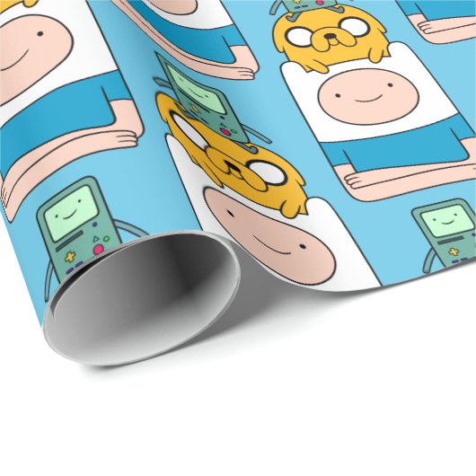 Abenteuerzeit | BMO, Jake & Finn Geschenkpapier (Rolleneckpunkt)